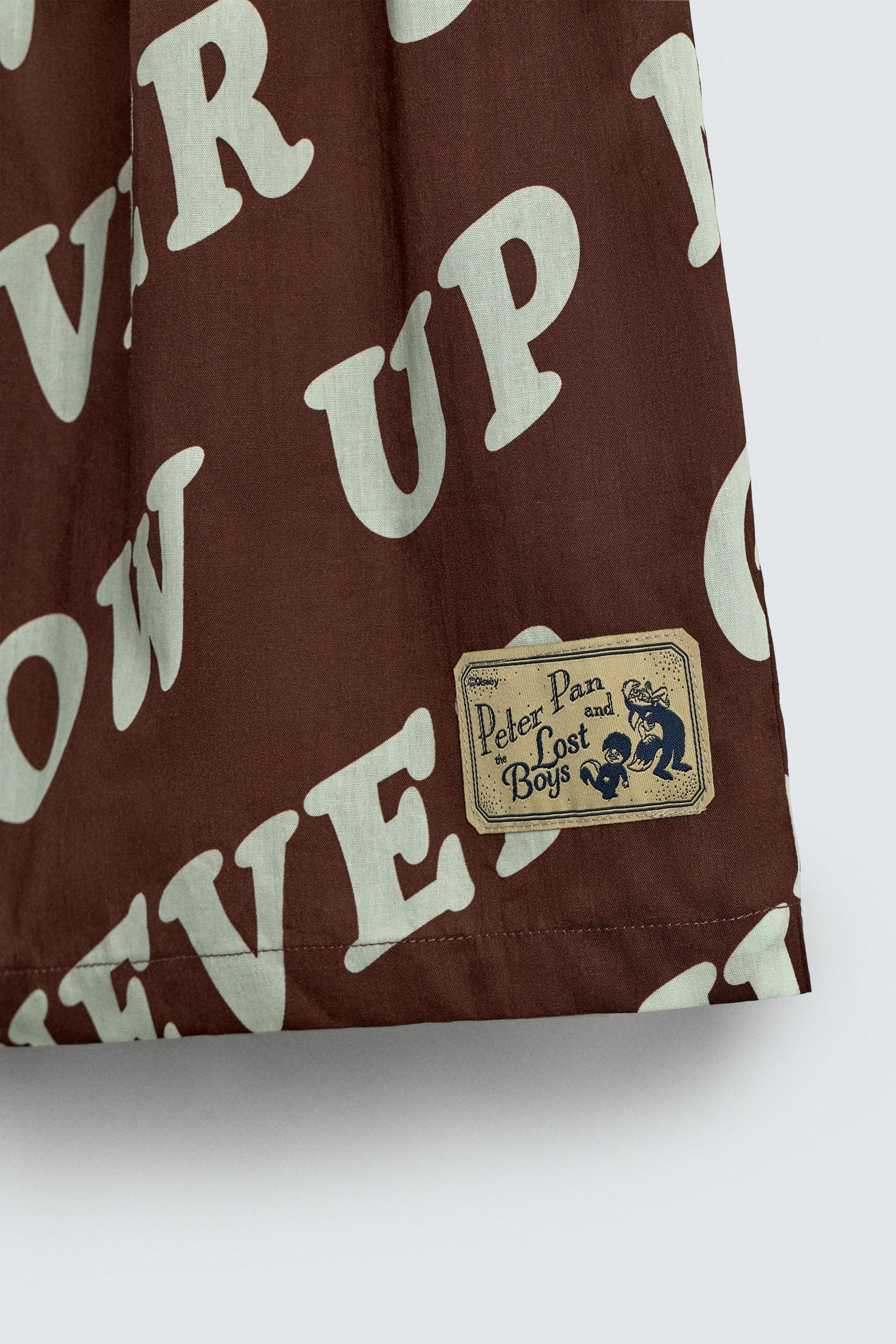 PETER PAN TEXT BOXER SHORTS HARRY LAMBERT FOR ZARA X DISNEY